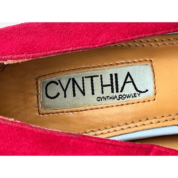 Cynthia Rowley Halo Womens Heel Pump Size 6M Red Beaded Suede Round Toe - Picture 10 of 11